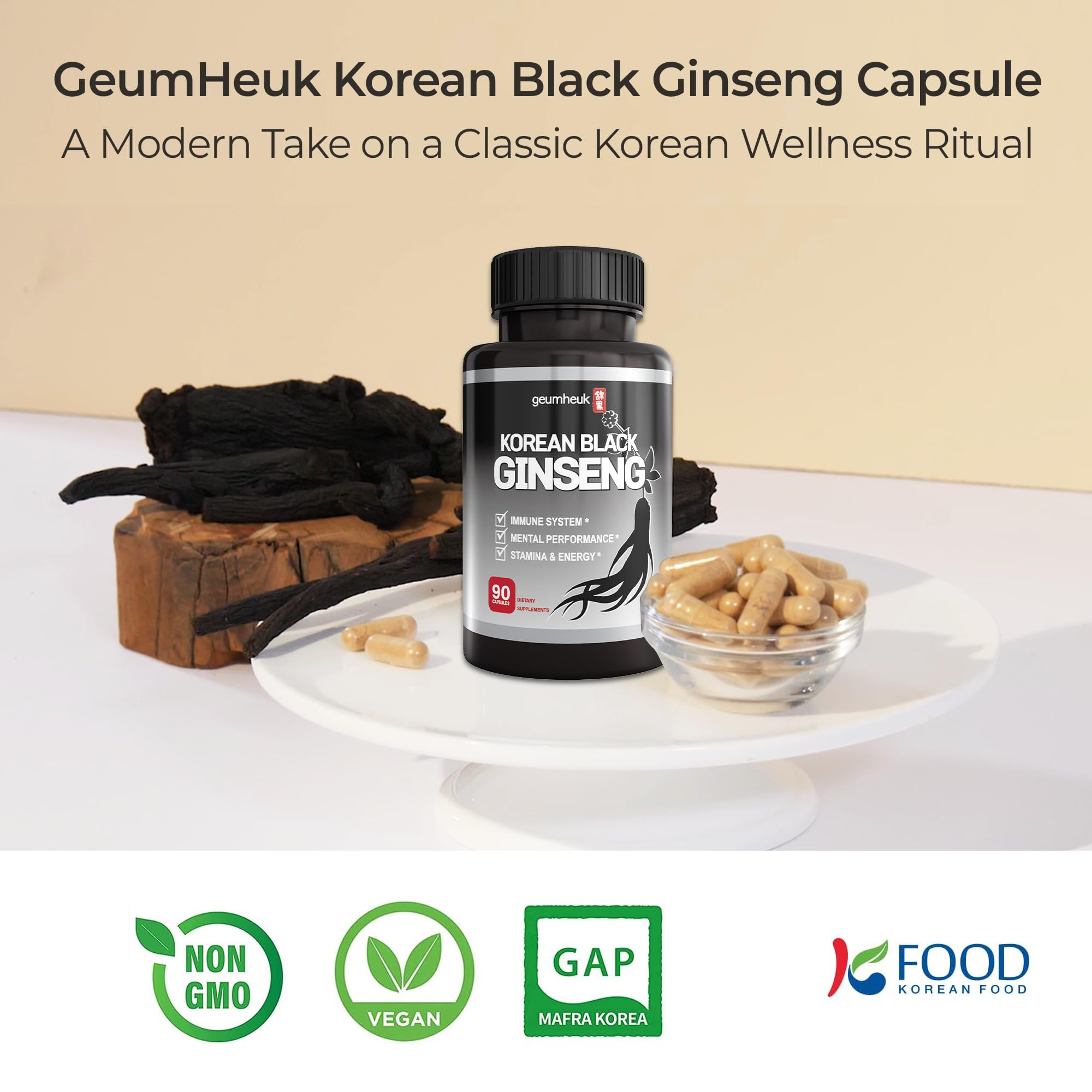 GeumHeuk frasco en ambiente natural resaltando calidad premium