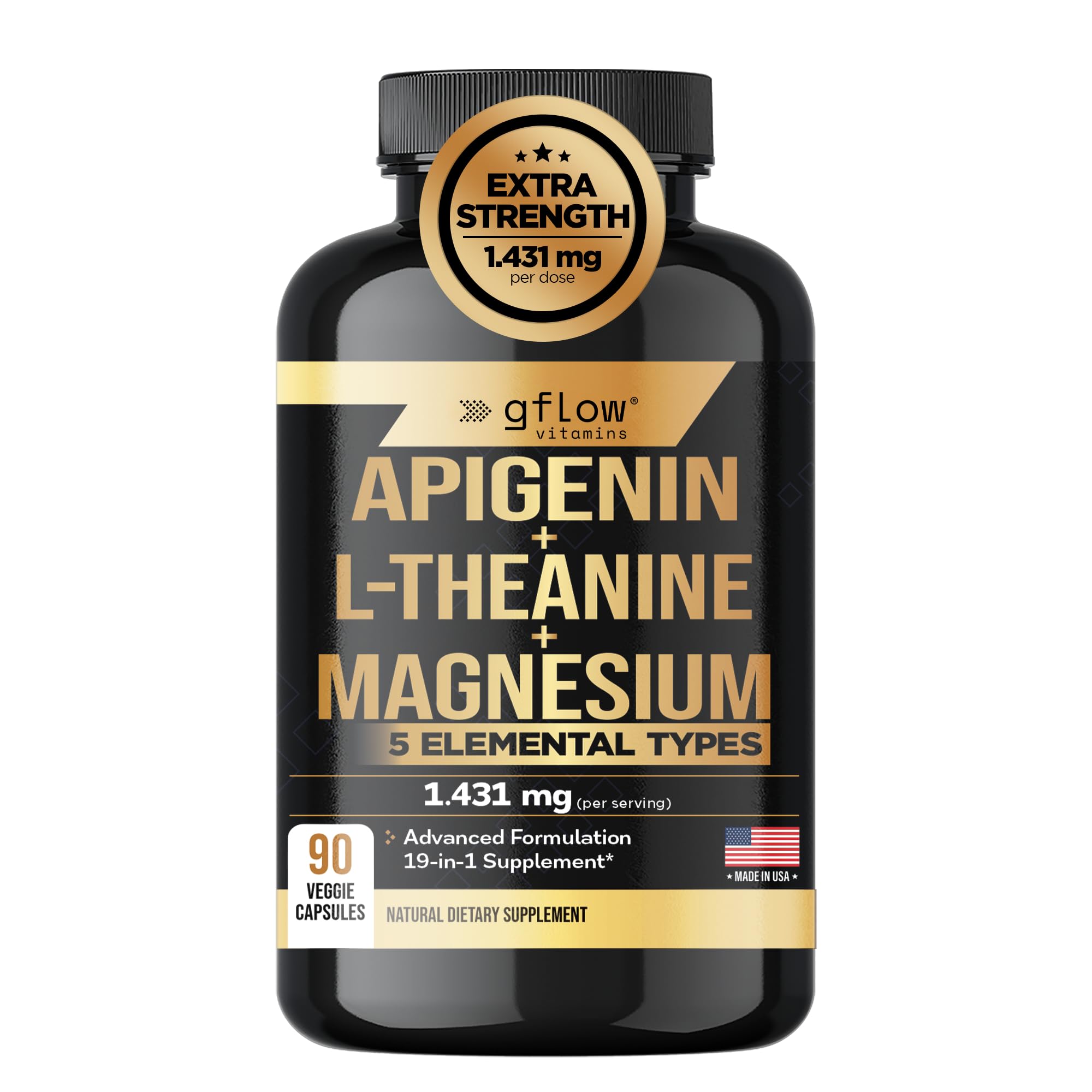 gflow vitamins frontal del envase mostrando marca y beneficio sueño