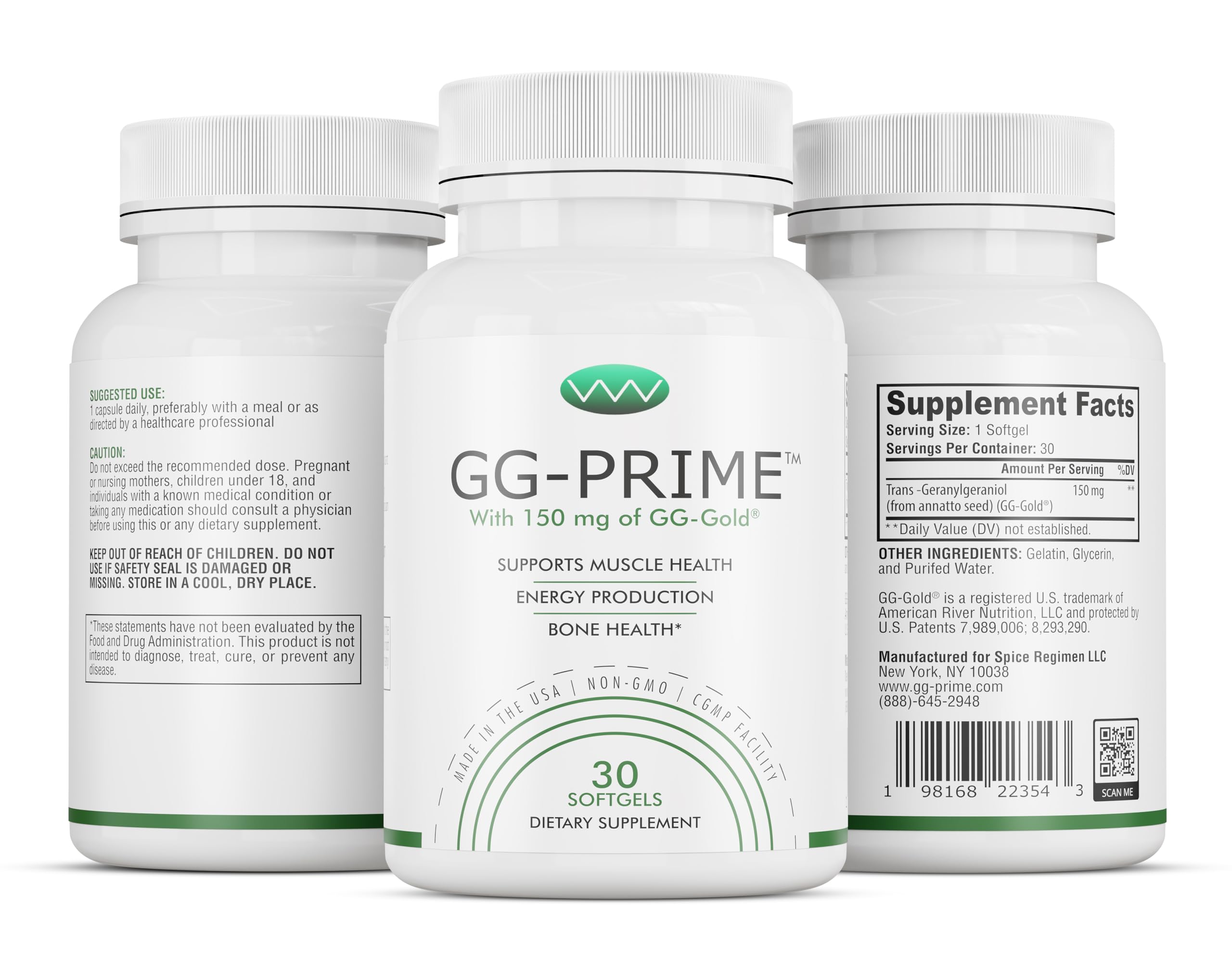 GG-PRIME caja abierta con cápsulas, visual de dosis diaria y conveniencia
