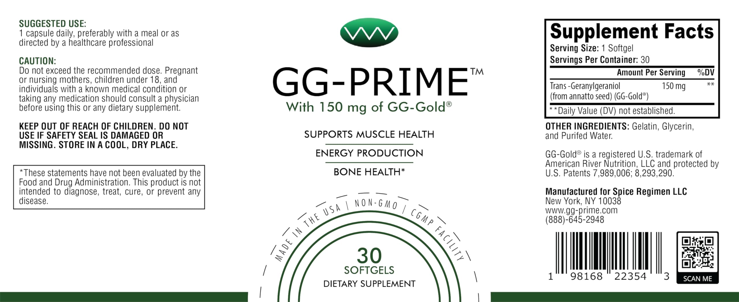 GG-PRIME comparación de tamaño de cápsulas para referencia visual