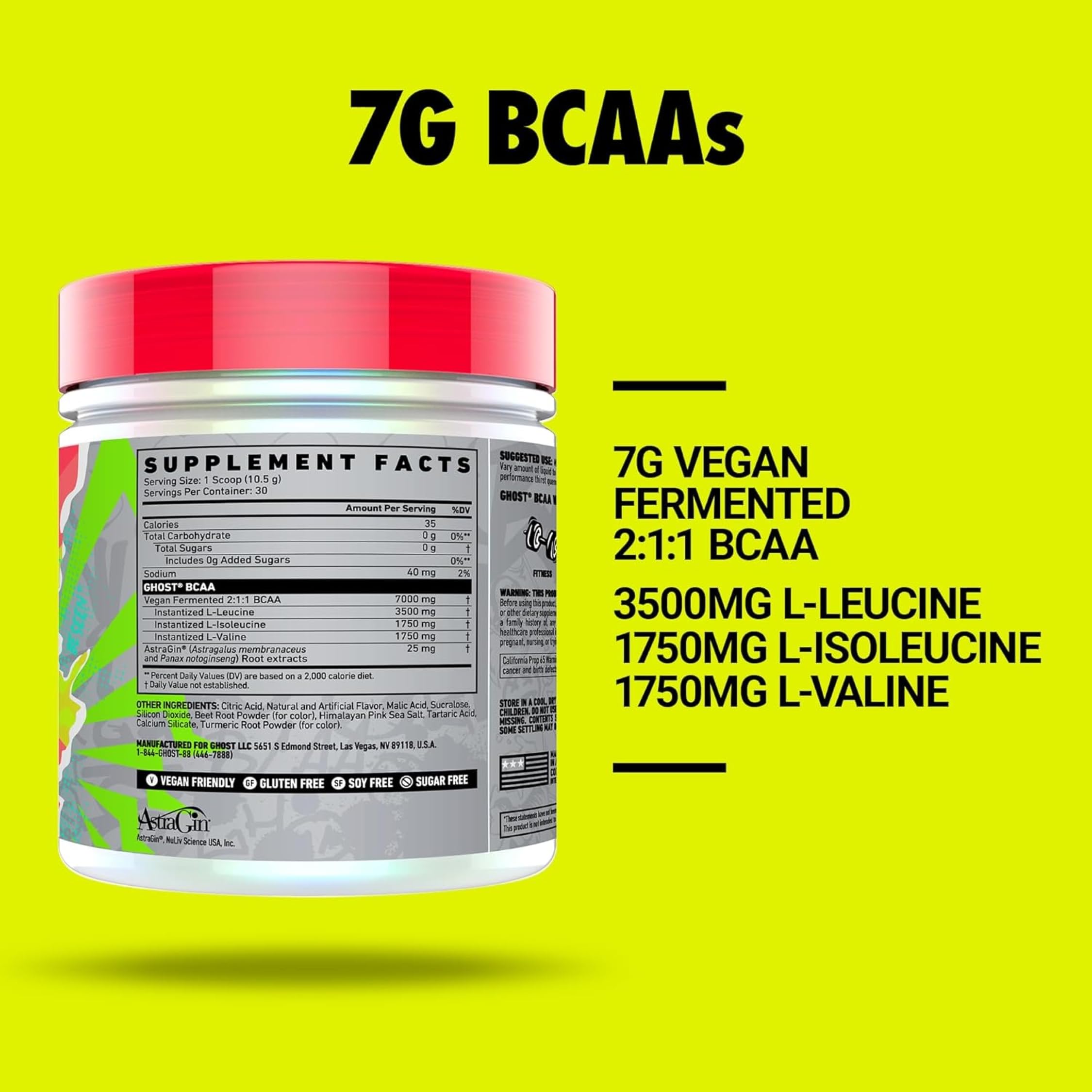 GHOST vaso con BCAA mezclado listo para beber y refrescar durante el entrenamiento