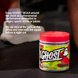 GHOST comparación de tamaño del envase y medida de una porción clara