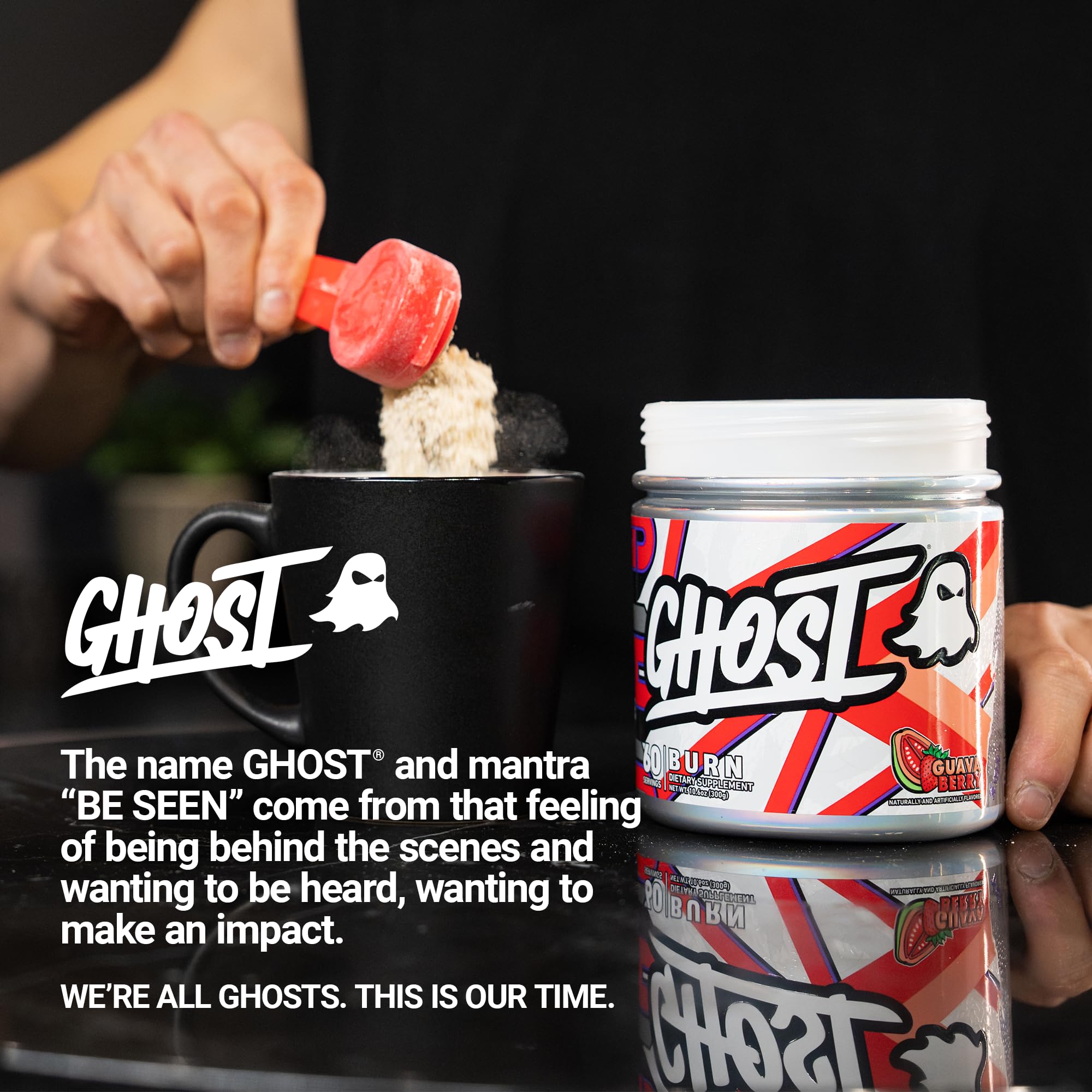 GHOST producto en escena de entrenamiento transmitiendo impulso y apoyo al rendimiento