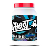 GHOST envase frontal mostrando sabor blue raspberry y calorías