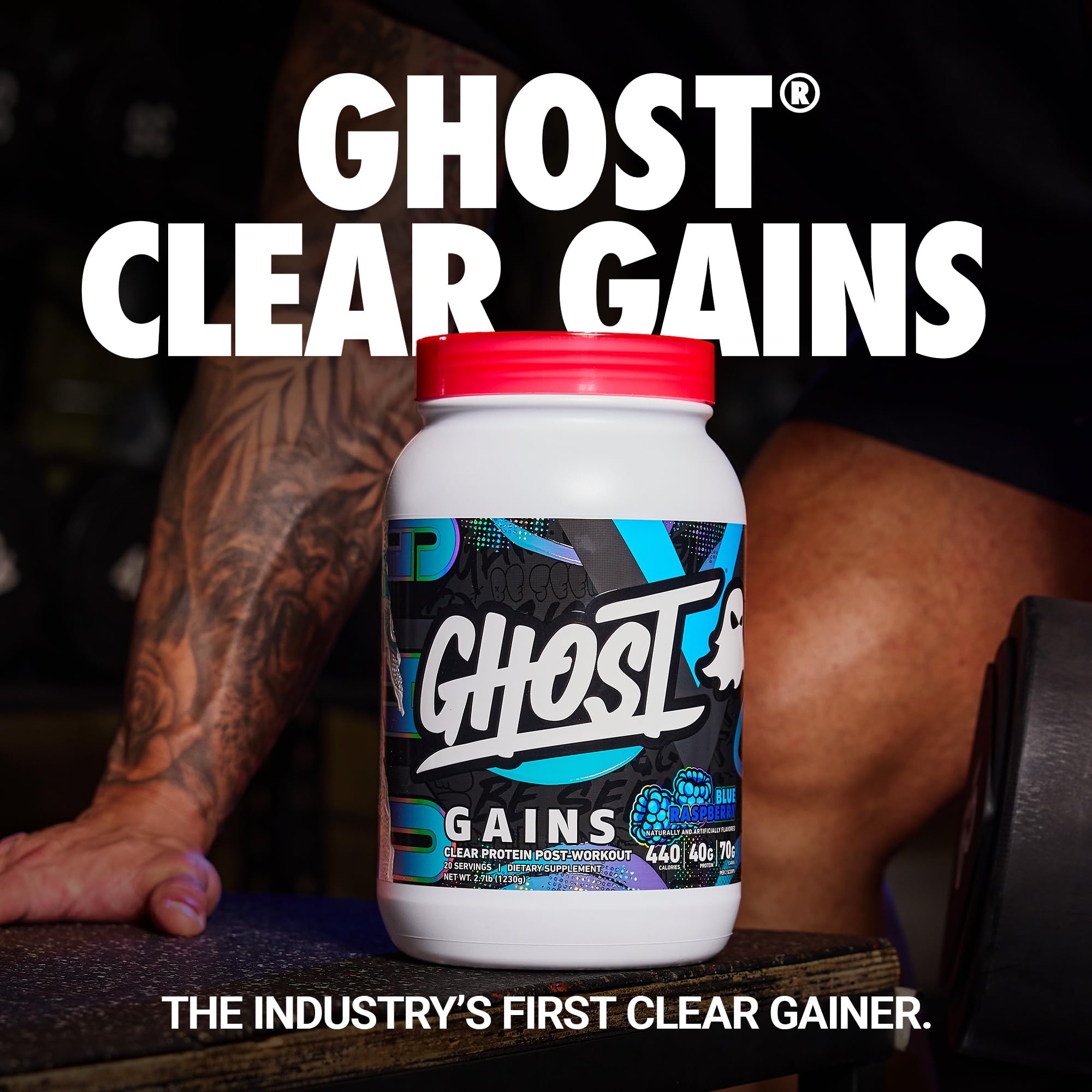 GHOST bebida azul raspbery en vaso lista para beber post entreno