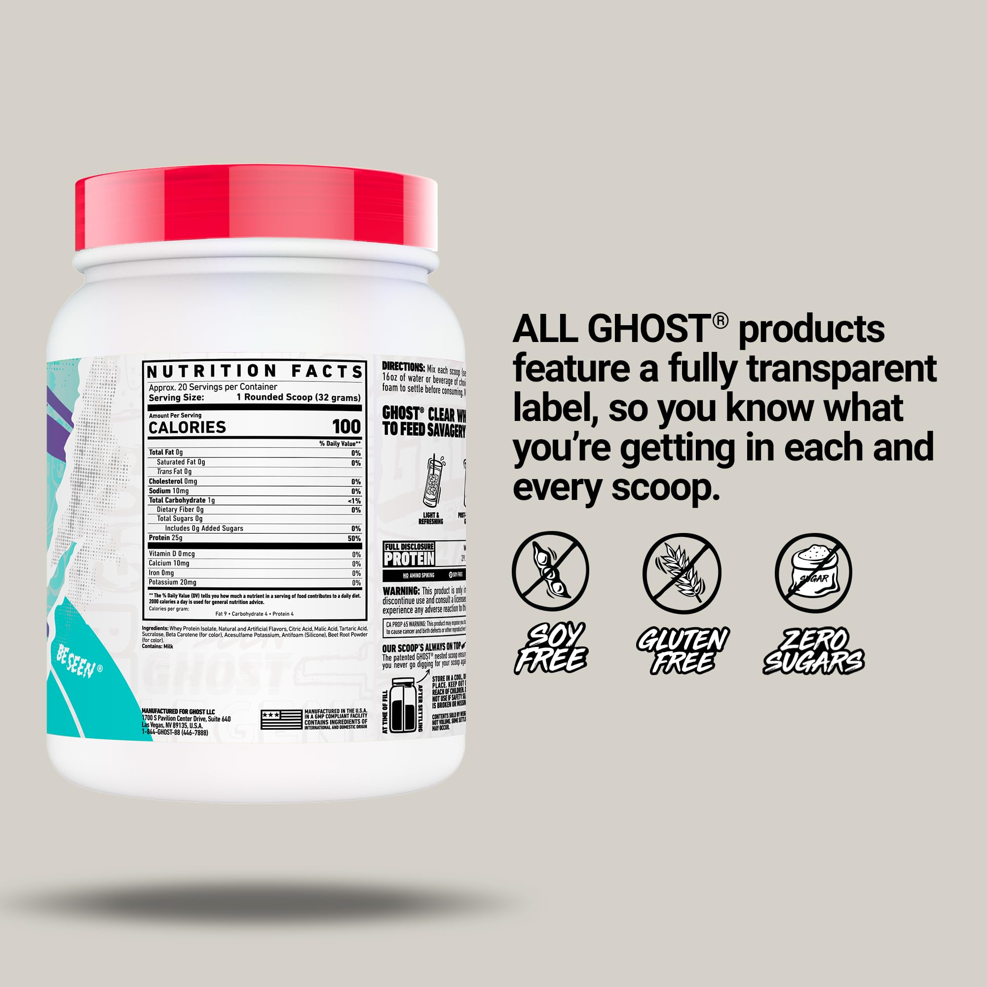 GHOST vaso con batido naranja-crema listo, sabor refrescante post-entreno