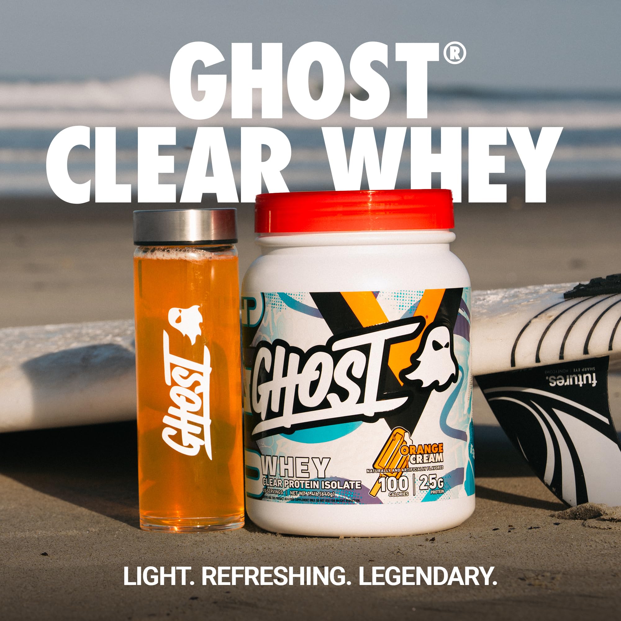 GHOST textura del polvo Clear Whey, ligero y fácil de mezclar