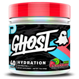 GHOST frasco frontal mostrando el diseño y 40 porciones, ideal para hidratación diaria