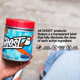 Envase GHOST Intra en mano para comparar tamaño y servicios por bote práctico