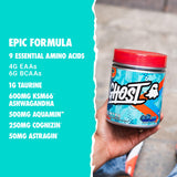 Polvo GHOST Intra textura cercana mostrando mezcla fina y solubilidad fácil