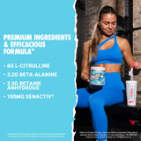 GHOST etiqueta transparente resaltando dosis y lista de ingredientes