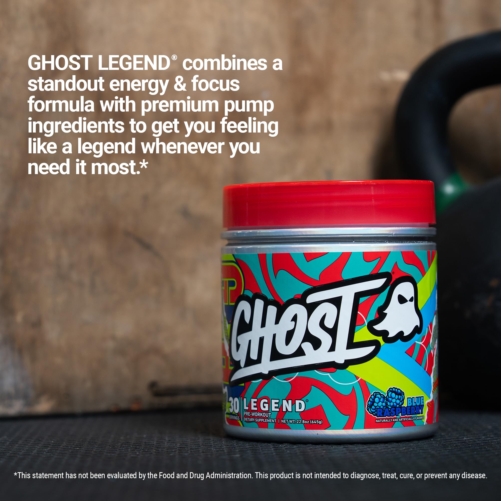 GHOST envase junto a regla para comparar tamaño y número de servicios