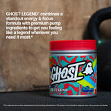 GHOST envase junto a regla para comparar tamaño y número de servicios