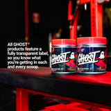 GHOST envase junto a mano para comparar tamaño y 20 servicios por bote