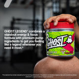 GHOST etiqueta transparente mostrando dosis claras de cada ingrediente