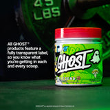 GHOST etiqueta con dosis exactas mostrando transparencia en ingredientes