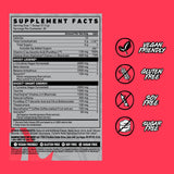 GHOST etiqueta transparente con ingredientes y dosis visibles claramente