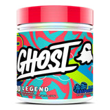 GHOST envase frontal Blue Raspberry mostrando formato y diseño atractivo