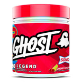 GHOST Legend frente del envase mostrando sabor Sonic Cherry Limeade y atractivo visual