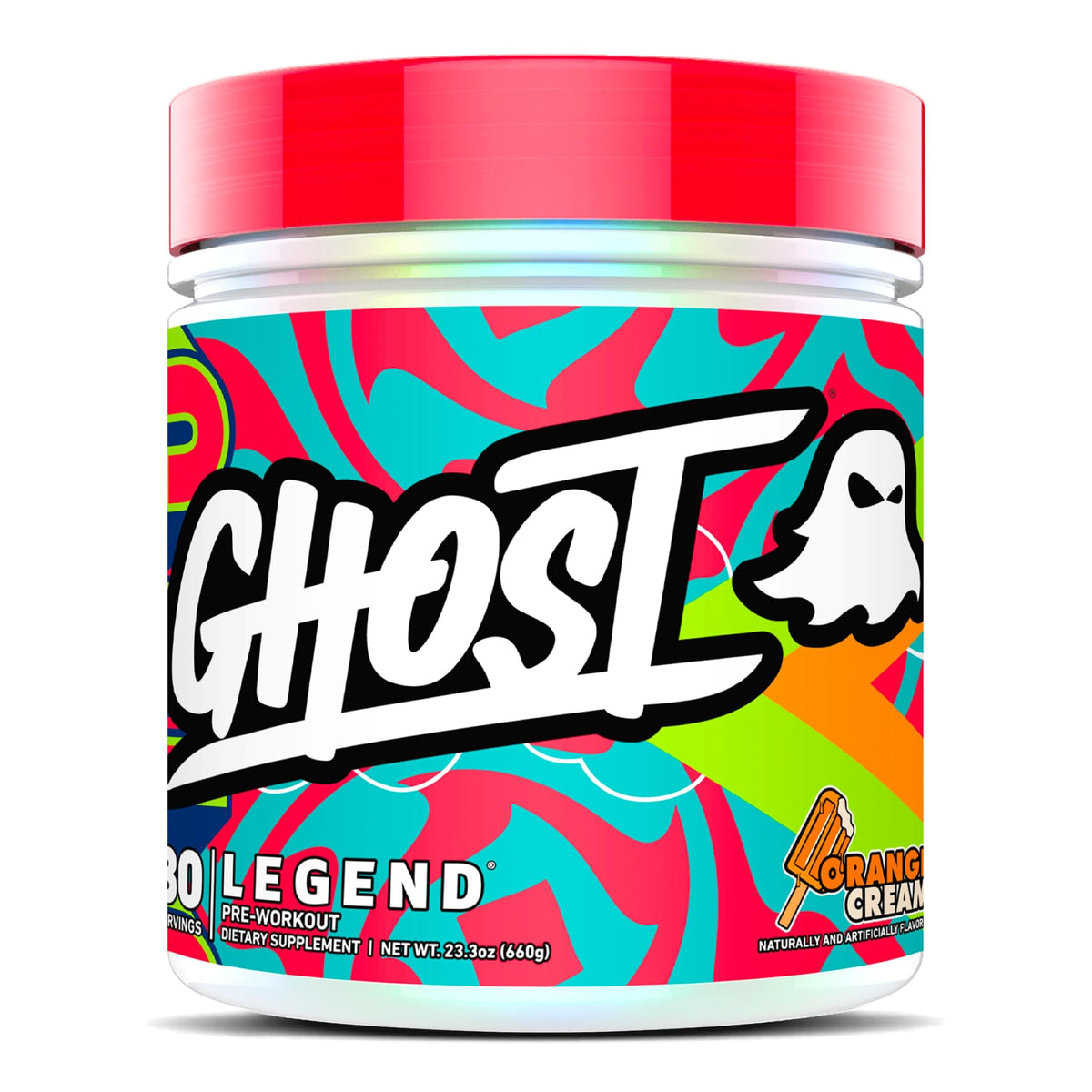 GHOST envase frontal mostrando diseño y 30 servicios, atractivo visual
