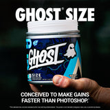 GHOST textura del polvo sin sabor que muestra finura y solubilidad