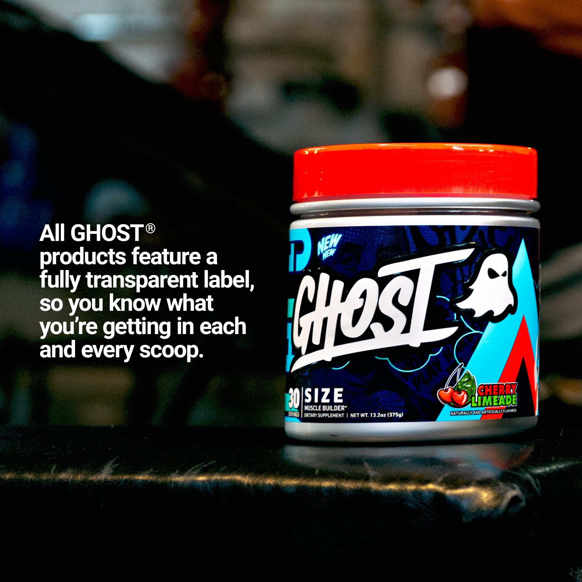 GHOST bote en mano para comparar tamaño, ventaja de transporte y porciones