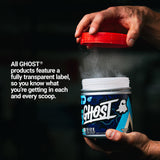 GHOST etiqueta transparente que exhibe dosis completas y seguridad