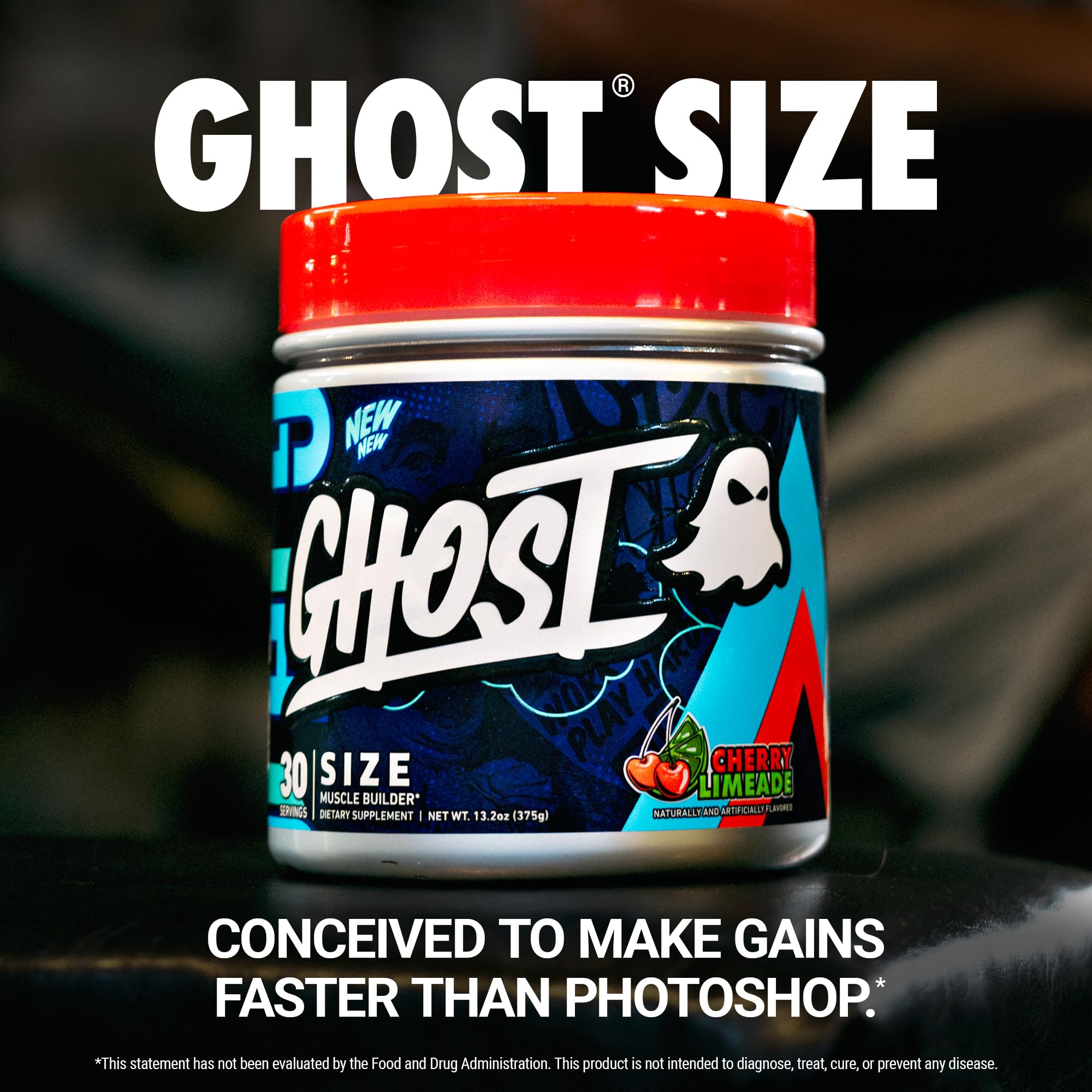 GHOST polvo textura Cherry Limeade en primer plano, atractivo visual y mezcla fácil