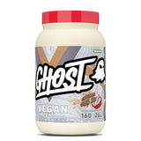 GHOST envase frontal mostrando etiqueta clara y beneficio de proteína