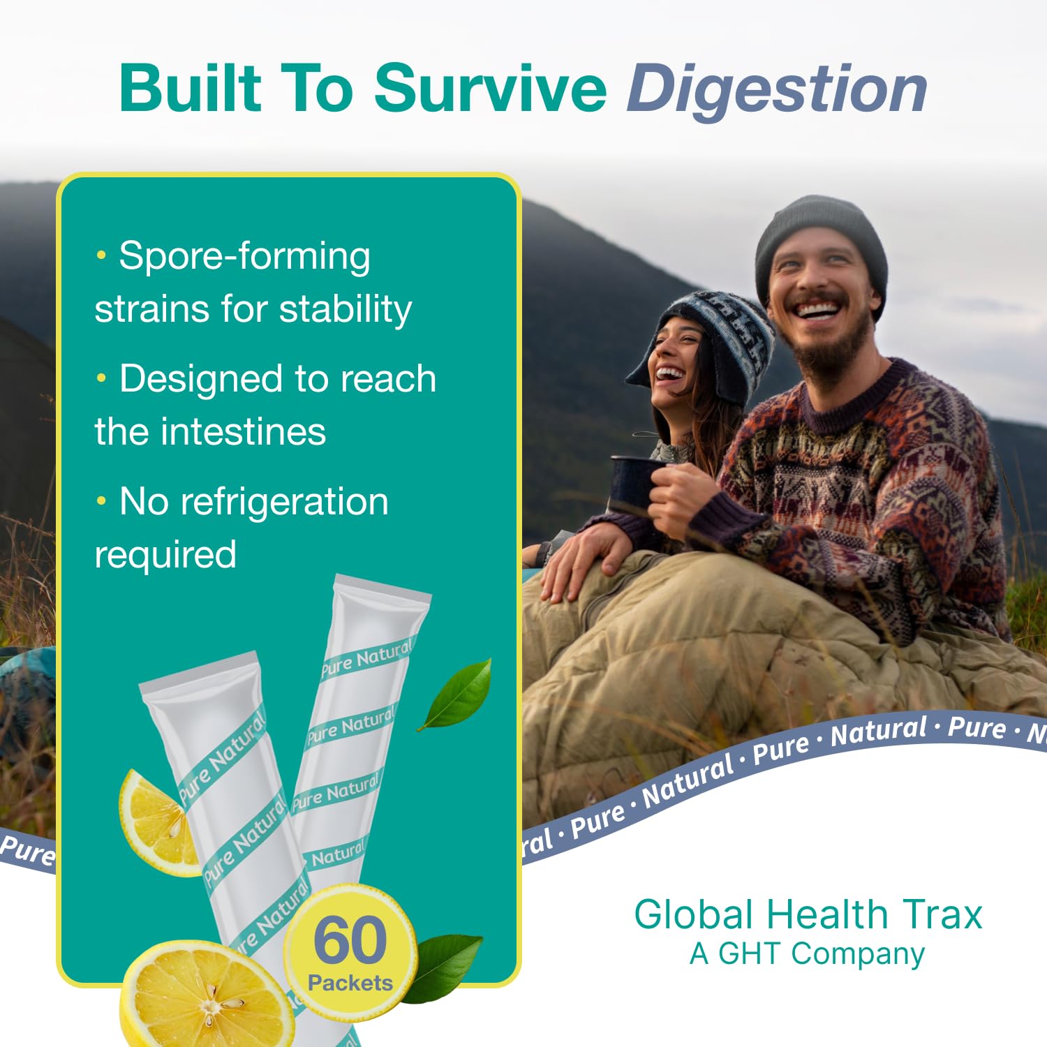 Global Health Trax FiveLac comparación de escala con 60 sobres para suministro prolongado