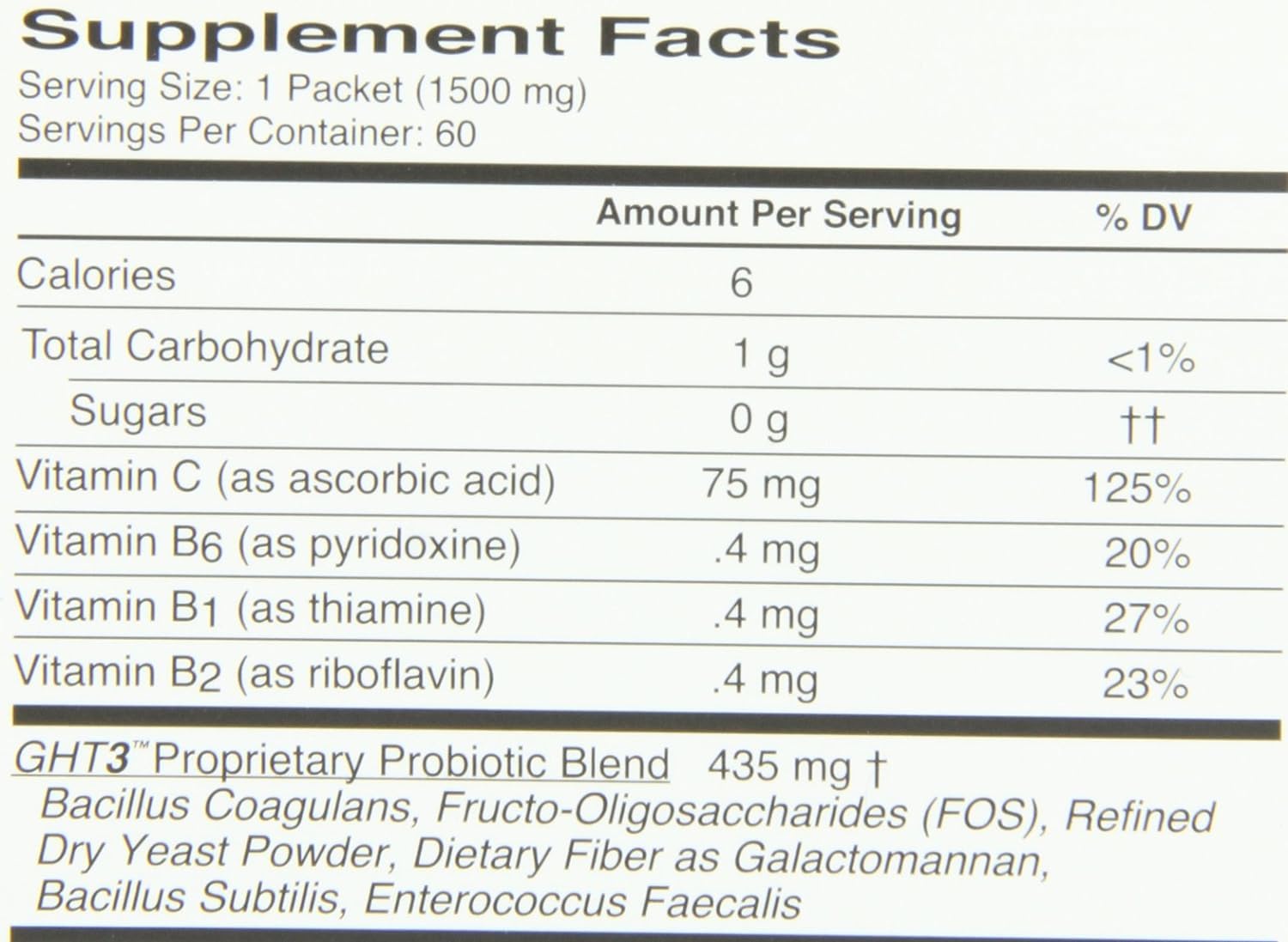 Global Health Trax primer plano del sobre y limón, enfatiza sabor agradable
