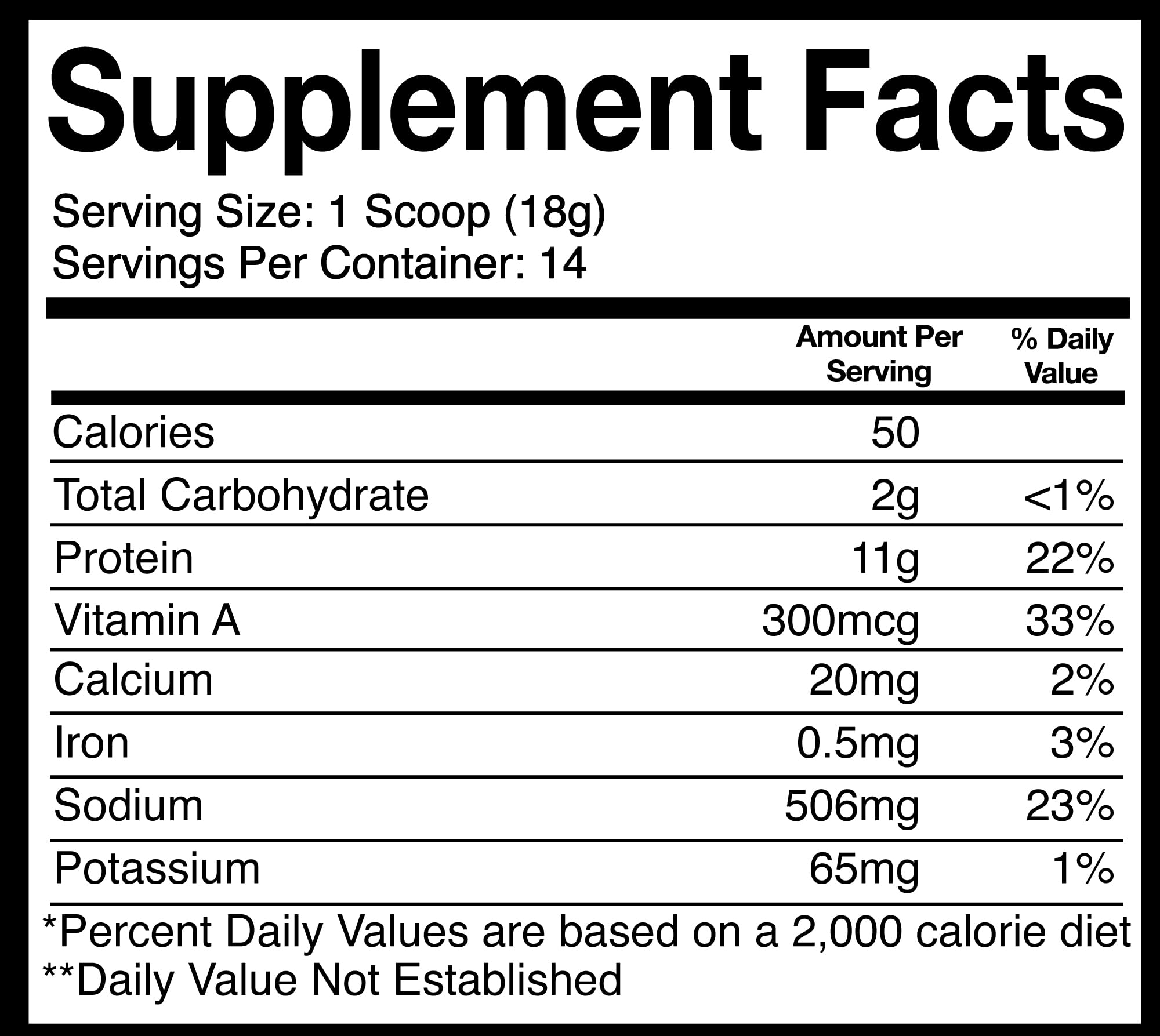 Giant etiqueta nutricional destacando colágeno y proteína por porción