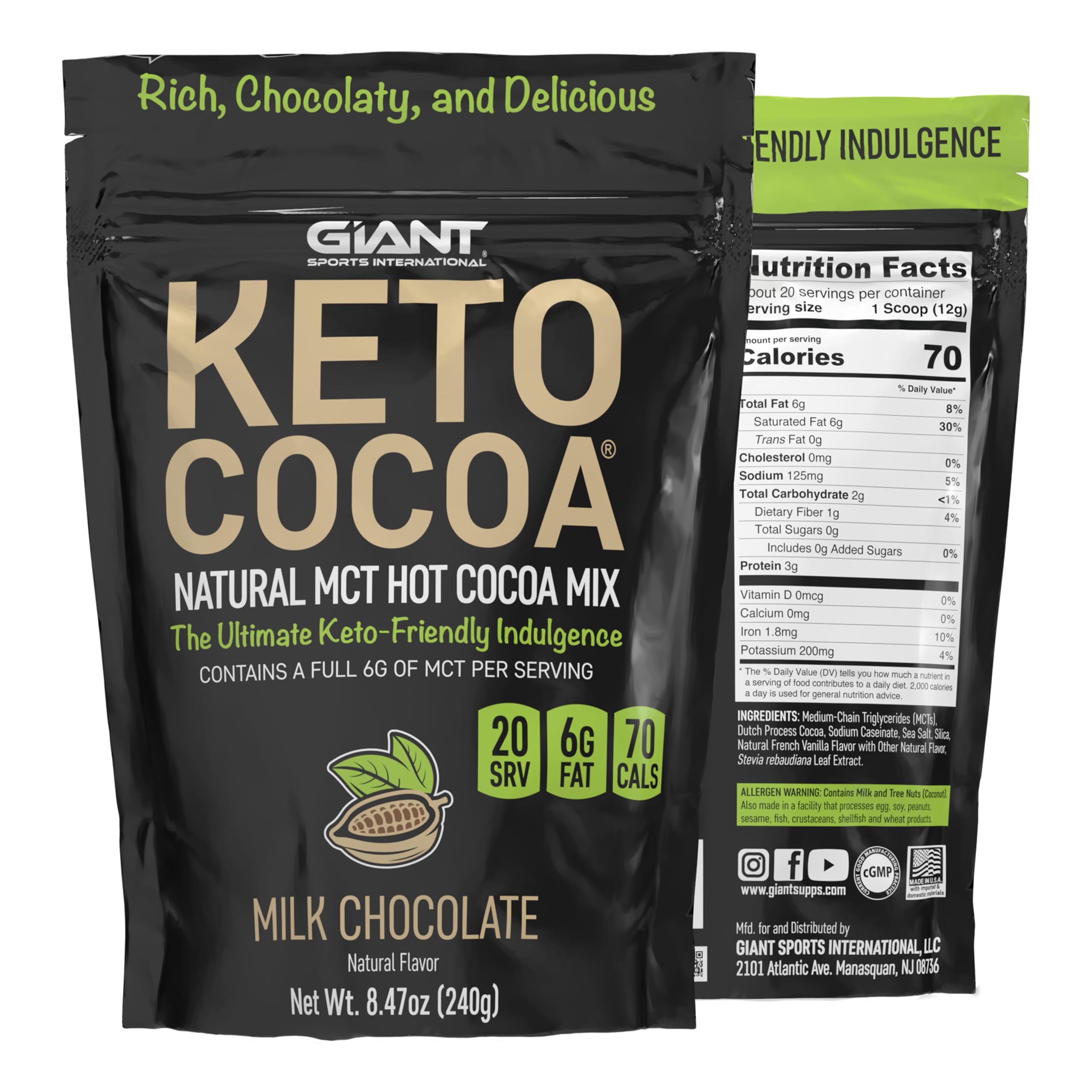 Batido proteico con Keto Cocoa añadiendo sabor chocolate y grasas saludables