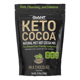 Giant Keto Cocoa envase frontal mostrando diseño y porciones, ideal para control de macros