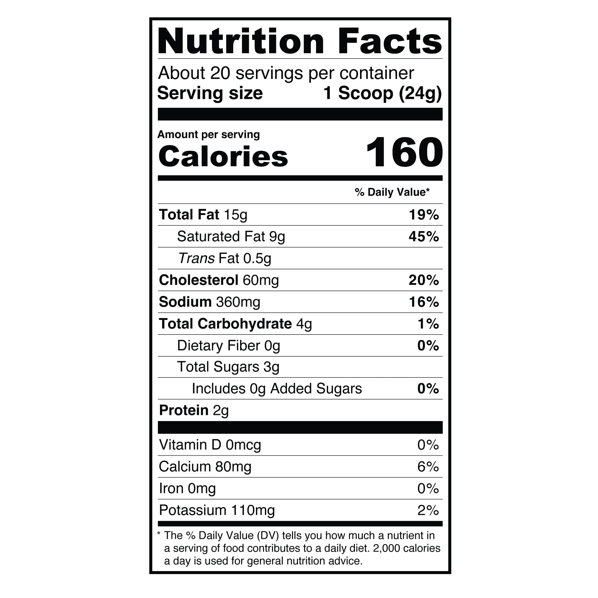 Giant Sports etiqueta nutricional y lista de ingredientes, transparencia