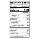 Giant Sports etiqueta nutricional y lista de ingredientes, transparencia