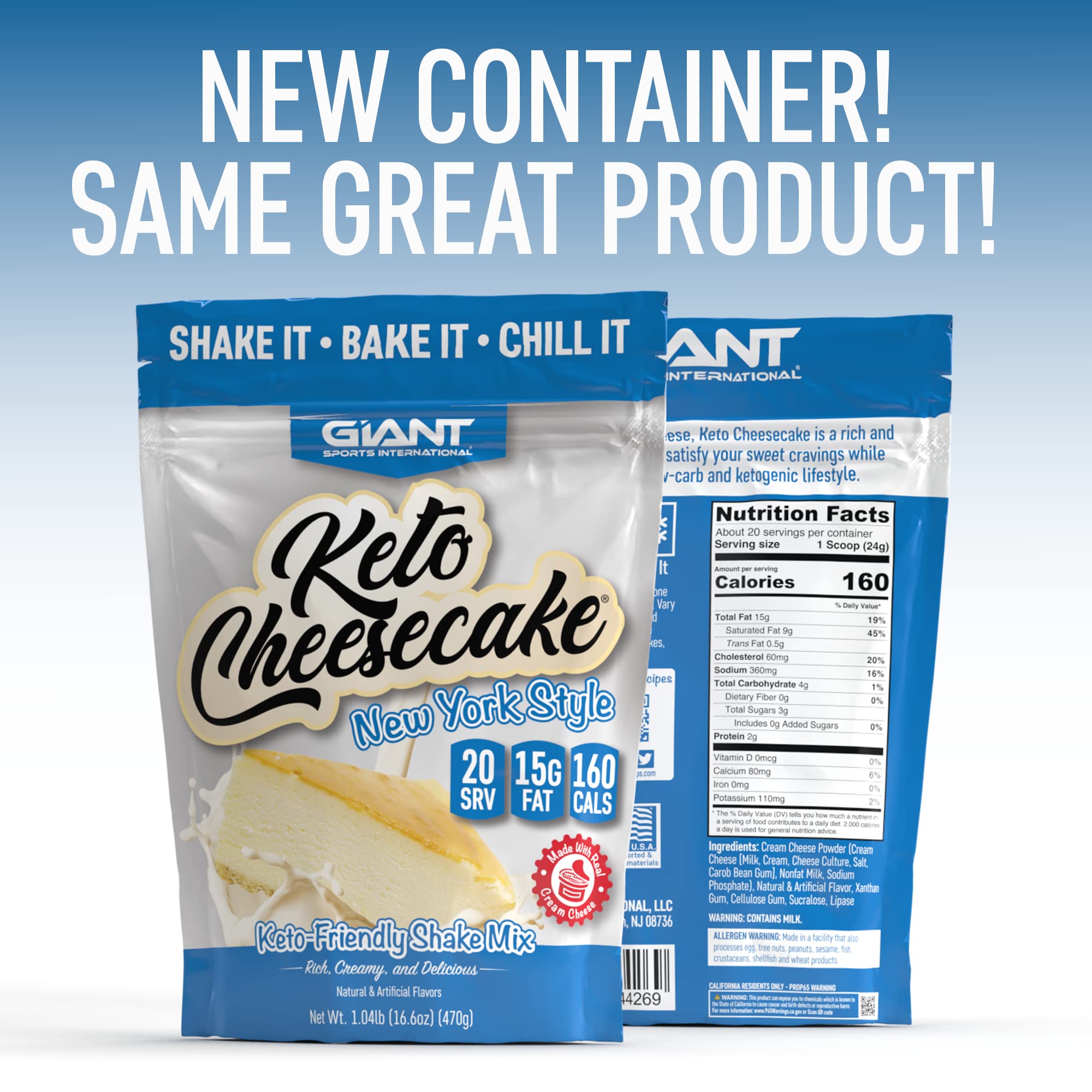 Giant Sports rebanada de cheesecake keto horneada con textura cremosa