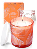 GIFTAWAY vela en manos mostrando tamaño 14.5 oz y uso cómodo en casa
