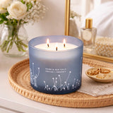GIFTAWAY frasco azul con diente de león plateado como adorno decorativo