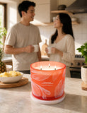 GIFTAWAY vela con tres mechas encendidas ofreciendo llama estable y aroma envolvente