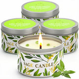 Gisly paquete frontal de cuatro velas mostrando diseño y beneficios calmantes