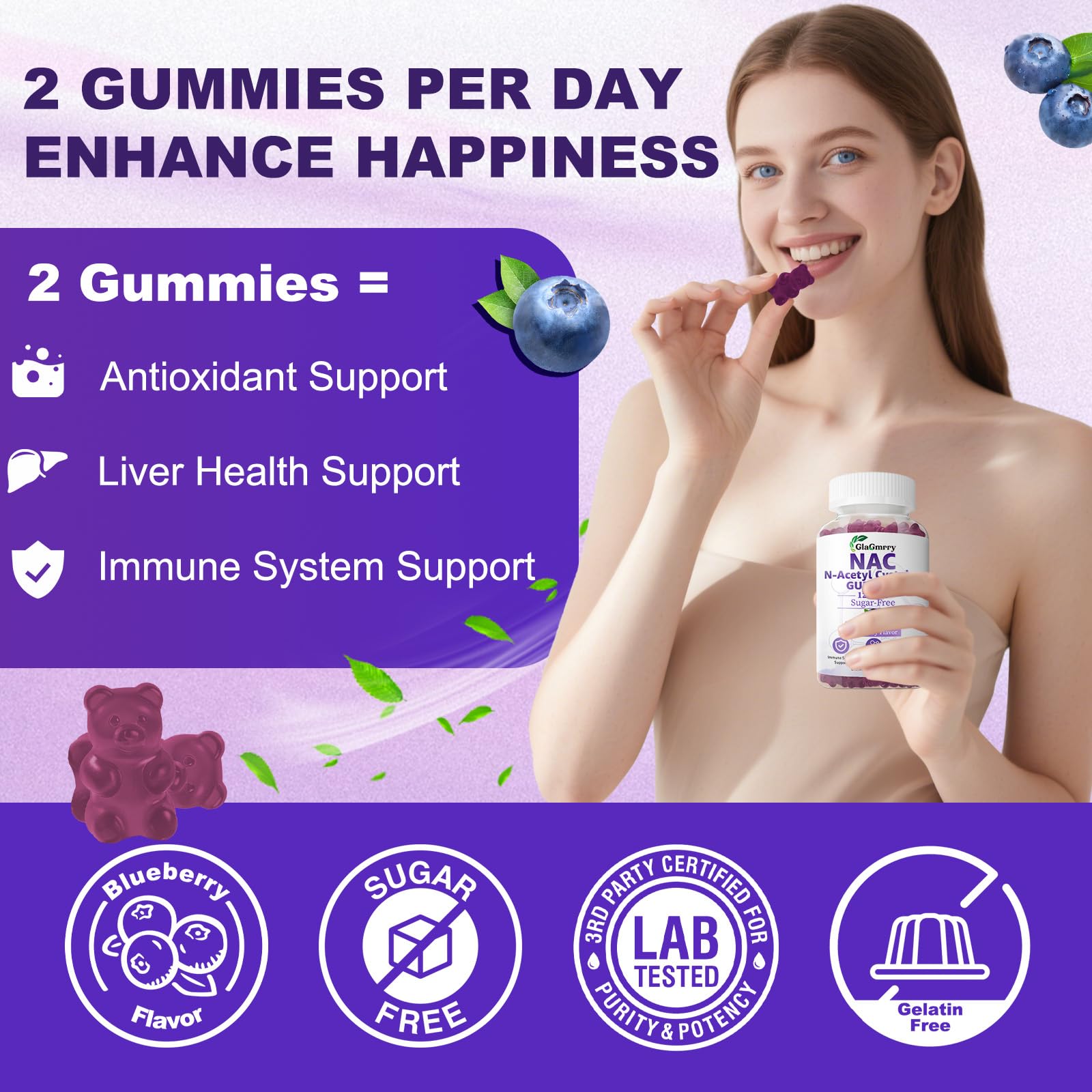 GlaGmrry familia usando las gomitas mostrando conveniencia y aceptación infantil