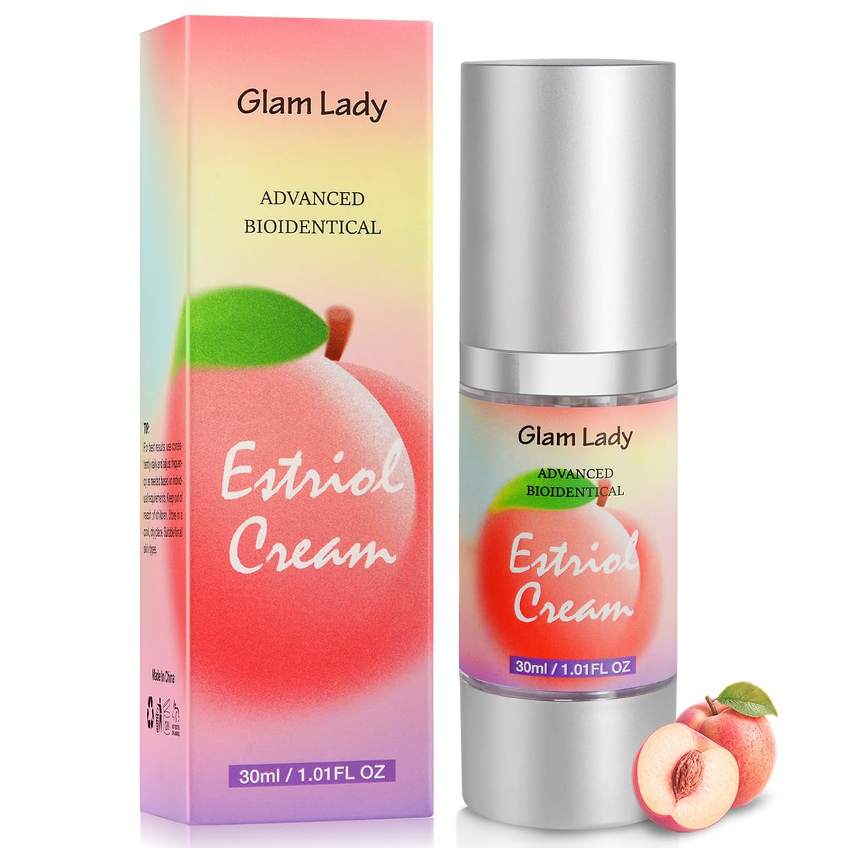 Glam Lady frasco 1oz frontal mostrando presentación y beneficio hidratante