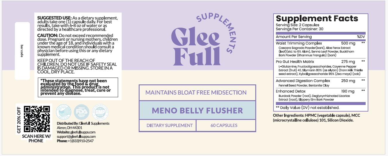 GleeFull Meno Belly Flusher usuaria tomando tras comida para mejor digestión y comodidad