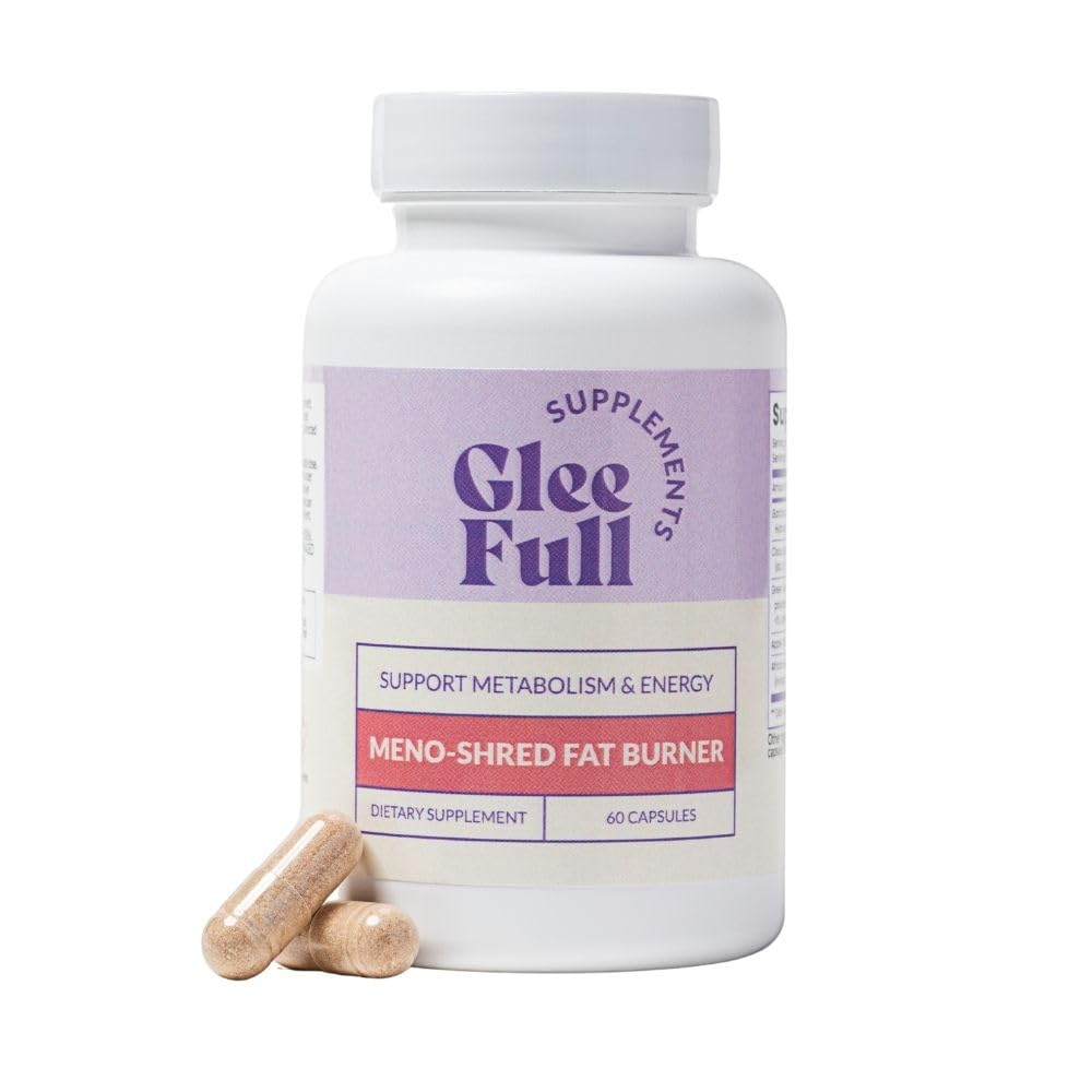 GLEEFULL SUPPS frasco Meno Shred frente mostrando diseño y beneficio energético