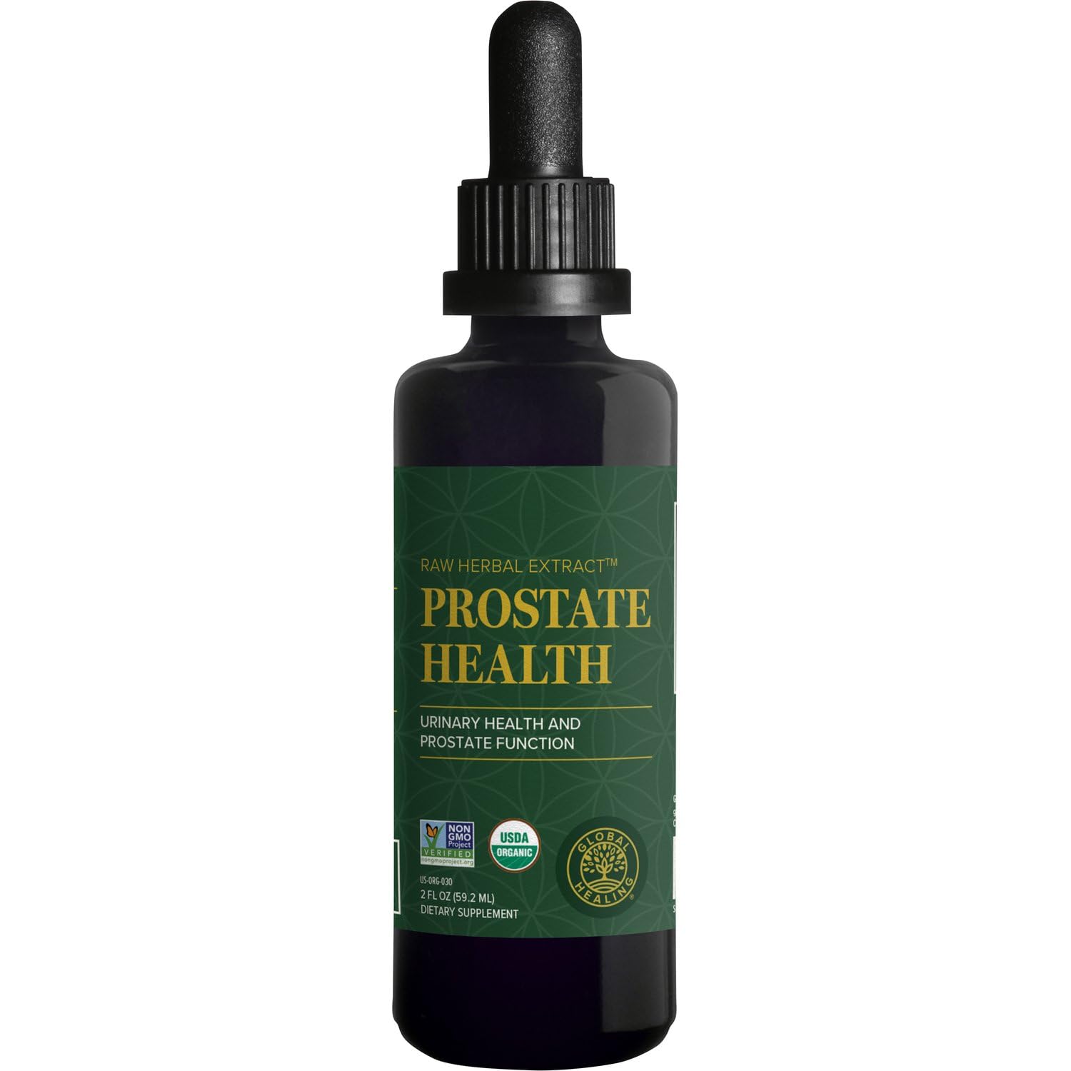 Global Healing Center frasco frontal mostrando etiqueta clara y beneficios