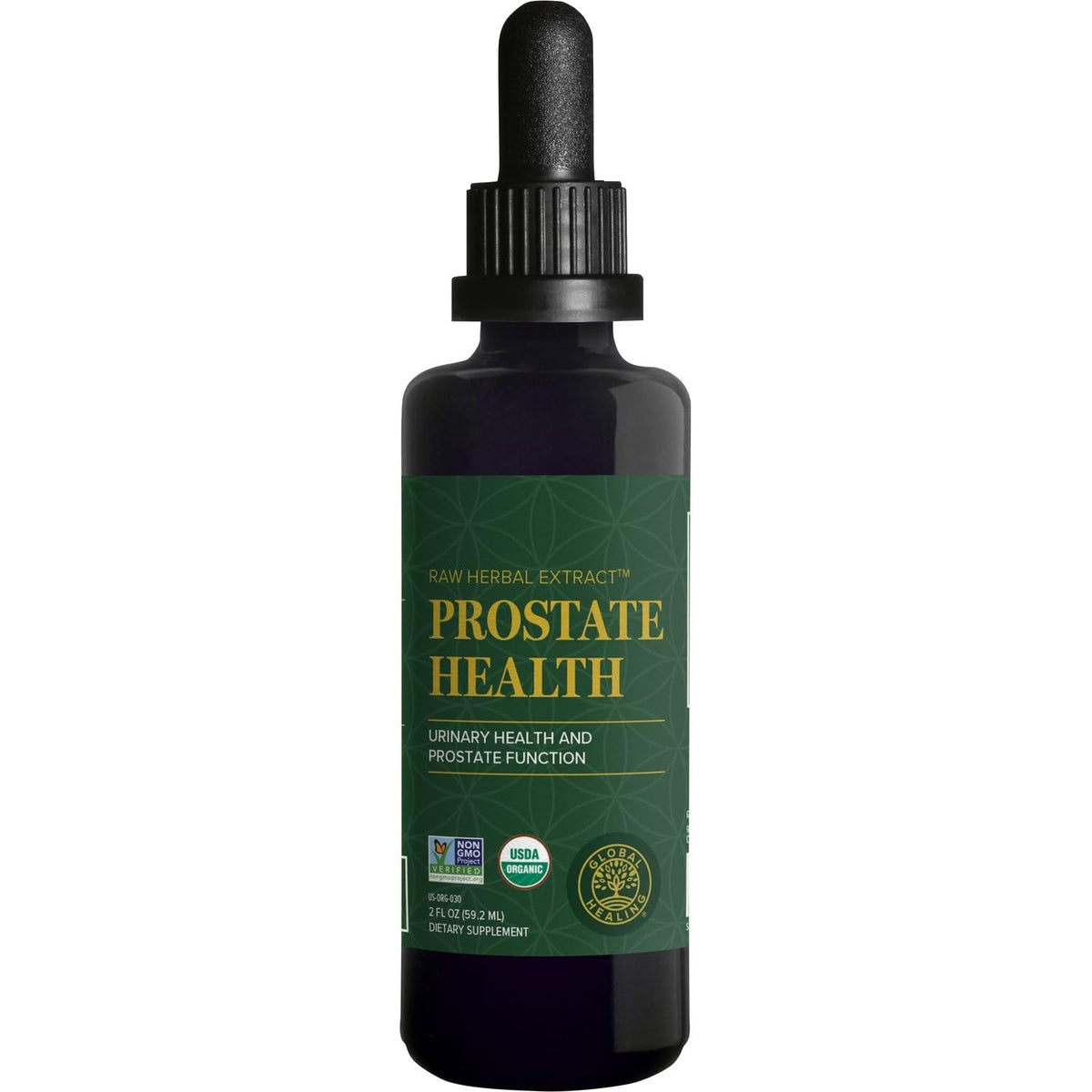Global Healing Center frasco frontal mostrando etiqueta clara y beneficios