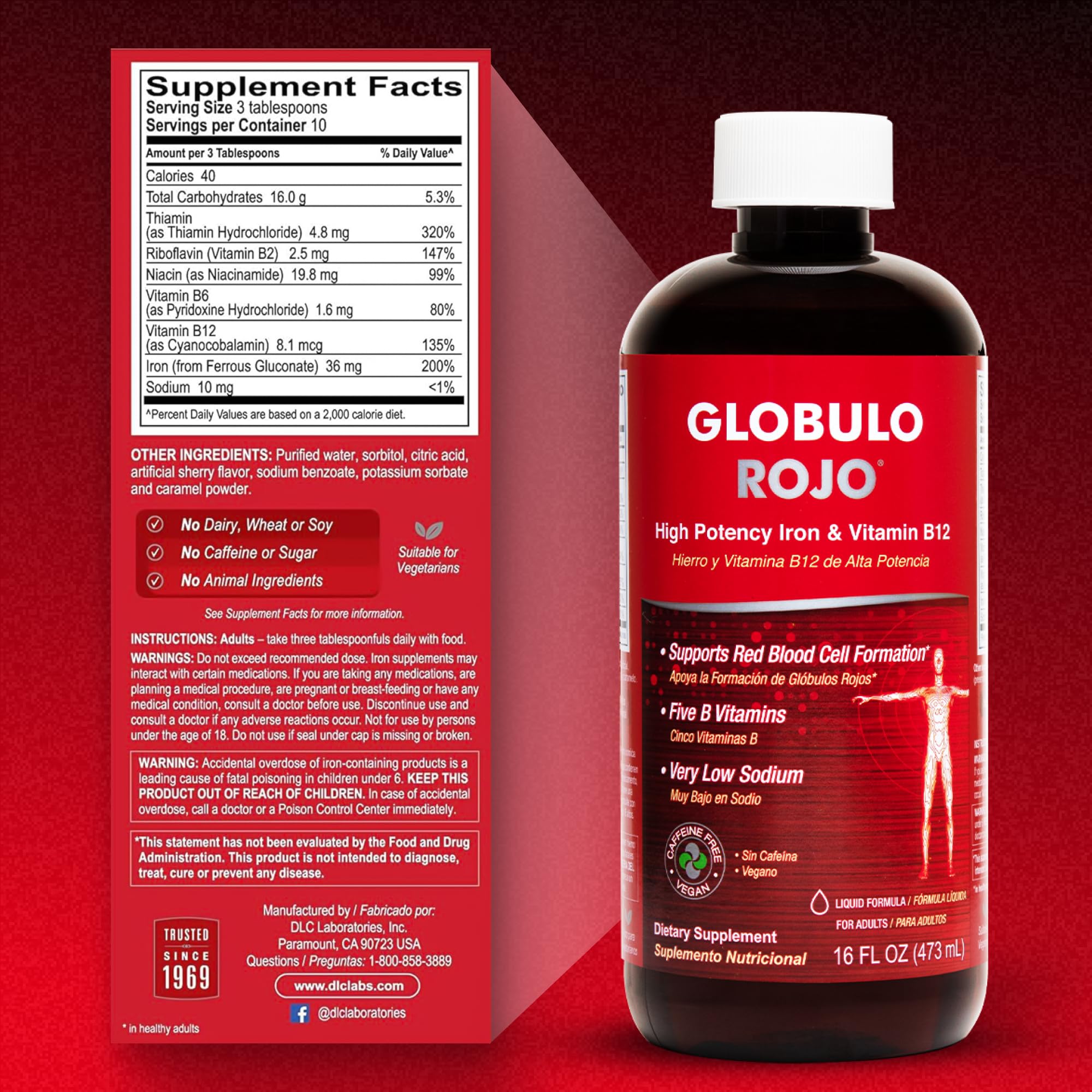 Globulo Rojo servido en jugo para tomar, ejemplifica consumo sencillo