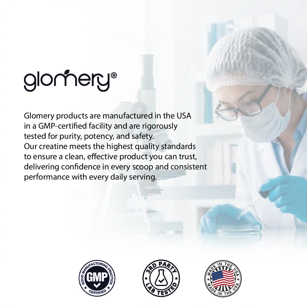 Glomery deportista usando creatina para mejorar rendimiento