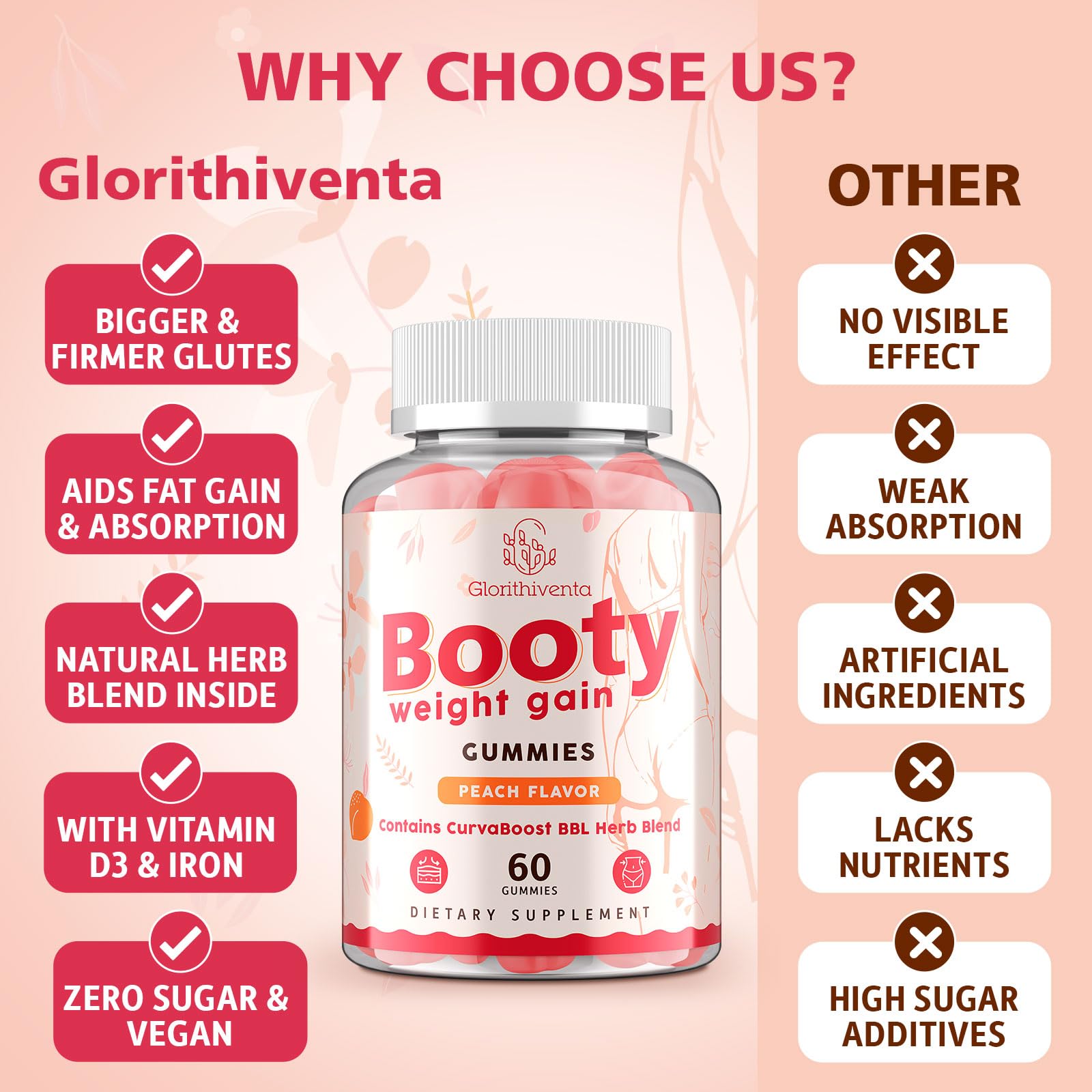 Glorithiventa etiqueta con lista de ingredientes visible, beneficio transparencia